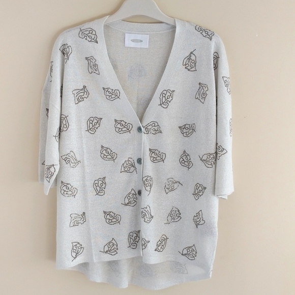 NWOT Zadig & Voltaire Luxury Linen Cardigan Rhinestone Embellishment - Picture 10 of 10